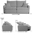 Ver imagem 2 de Sofá sem Caixa Retrátil 1,80m Softgel Sublime Boucle Cinza Claro Cama Inbox