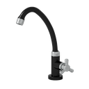 Ver imagem 1 de Torneira Cozinha de Mesa Bica Alta Móvel Linha Vienna Abs Bitola 1/2'' Cor Preto e Cromado Durín