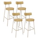 Ver imagem 1 de Kit 04 Banquetas Alta Bar Cozinha Sala de Jantar Aço Milão Arena L02 Couríssimo Fendi - Lyam Decor