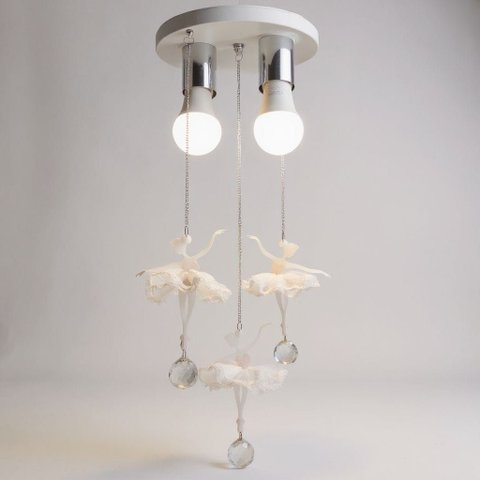 Lustre Luminária Infantil Bailarina Branco Quarto Infantil