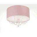 Ver imagem 1 de Luminária Plafon com Cristais 40x15 Cilindrica Cor: Rosa