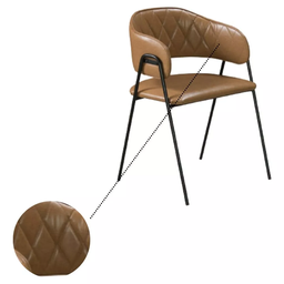 Cadeira Jantar Decor Veneza Estofado Courissimo Marrom 45x81x54cm Pés Ferro - 2