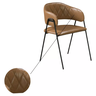 Cadeira Jantar Decor Veneza Estofado Courissimo Marrom 45x81x54cm Pés Ferro - 2
