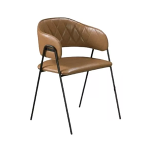 Cadeira Jantar Decor Veneza Estofado Courissimo Marrom 45x81x54cm Pés Ferro