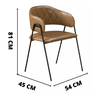 Cadeira Jantar Decor Veneza Estofado Courissimo Marrom 45x81x54cm Pés Ferro - 3