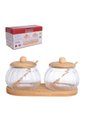 Ver imagem 2 de Saleiro e Açucareiro de Vidro com Suporte e Tampa de Bambu Doraine 230ml Hauskraft