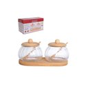 Ver imagem 2 de Saleiro e Açucareiro de Vidro com Suporte e Tampa de Bambu Doraine 230ml Hauskraft
