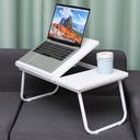 Ver imagem 4 de Mesa para Notebook Dobrável Branca em Madeira Resistente