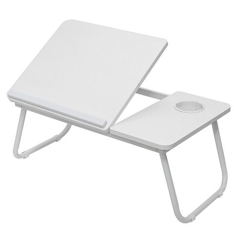 Mesa para Notebook Dobrável Branca em Madeira Resistente