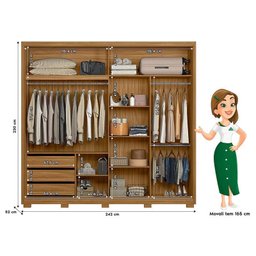 Guarda Roupa Casal Dhara e Cômoda Lisboa Freijó Off White - Moval - 2 Guarda Roupa Casal Dhara e Cômoda Lisboa Freijó Off White - Moval - 2