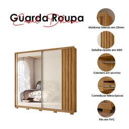 Guarda Roupa Casal Dhara e Cômoda Lisboa Freijó Off White - Moval - 6 Guarda Roupa Casal Dhara e Cômoda Lisboa Freijó Off White - Moval - 6