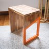 Banquinho de Metal e Teca Monobloco Colorido - Tatek - 3