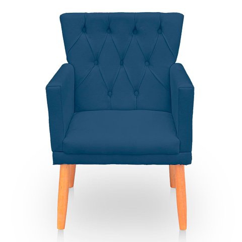 Poltrona Capitonê Clássica Confortável para Sala e Quarto Ana Suede