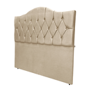 Ver imagem 1 de Cabeceira Cama Solteiro Botões Provençal Bege Suede com Pés 120cm Altura Rbl