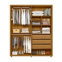 Ver imagem 3 de Guarda Roupa Casal Greco 4 Portas Cumaru com Espelho - Madetec