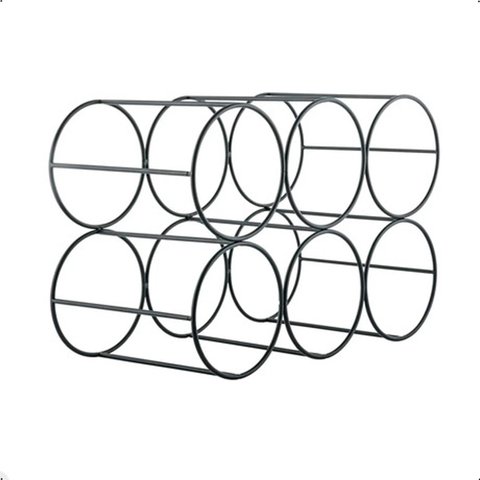 Adega de Vinho de Mesa Porta 6 Garrafas Empilhável de Aço