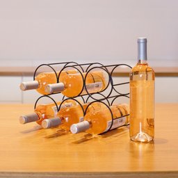 Adega de Vinho de Mesa Porta 6 Garrafas Empilhável de Aço - 2