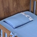 Ver imagem 3 de Kit de Berço Lençol + Fronha Percal de Algodão Menino Menina 3 Peças:urso Azul