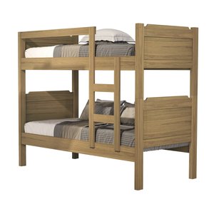 Beliche Solteiro Reforçada com Escada Grade de Proteção Star:amendoa