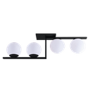 Ver imagem 1 de Plafon Assimétrico Industrial com Globo Leitoso Fosco Havana 04 Lâmpadas E27: Preto