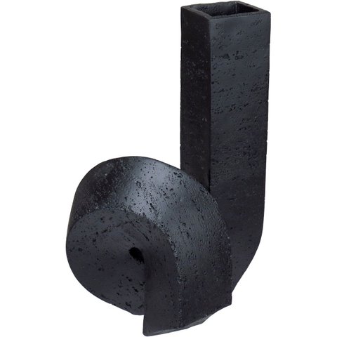 Vaso Decorativo Enfeite Casa Nó Home&Co Resina 30x19x17cm Preto