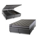 Ver imagem 1 de Conjunto Box Baú Queen Miami Cinza 158x198x69 Espuma D33