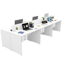 Ver imagem 2 de Estação de Trabalho Mesas 120x60cm 6 Lugares C/gav Netmobil - Branco