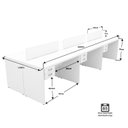 Ver imagem 4 de Estação de Trabalho Mesas 120x60cm 6 Lugares C/gav Netmobil - Branco