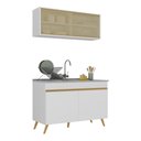 Ver imagem 1 de Armário de Cozinha Compacta 120cm Veneza Multimóveis V2140 Branco/Dourado