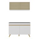 Ver imagem 7 de Armário de Cozinha Compacta 120cm Veneza Multimóveis V2140 Branco/Dourado