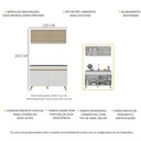 Ver imagem 4 de Armário de Cozinha Compacta 120cm Veneza Multimóveis V2140 Branco/Dourado