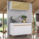 Ver imagem 3 de Armário de Cozinha Compacta 120cm Veneza Multimóveis V2140 Branco/Dourado