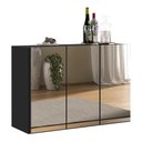 Ver imagem 3 de Aparador Buffet 3 Portas com Espelho Vegas Multimóveis MP1011 Preto