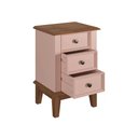 Ver imagem 4 de Mesa de Cabeceira Rústica Madeira Maciça 3 Gavetas Rosa - Apaixone & Decore