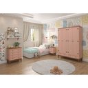 Ver imagem 2 de Mesa de Cabeceira Rústica Madeira Maciça 3 Gavetas Rosa - Apaixone & Decore
