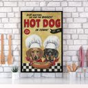 Ver imagem 2 de Quadro Cozinha Dachshund - Hot Dog 45x34cm - com Vidro:madeira Preta