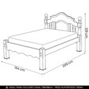 Ver imagem 2 de Cama Casal 140cm Madeira Maciça Torneada Andry Mel B11 - Mpozenato