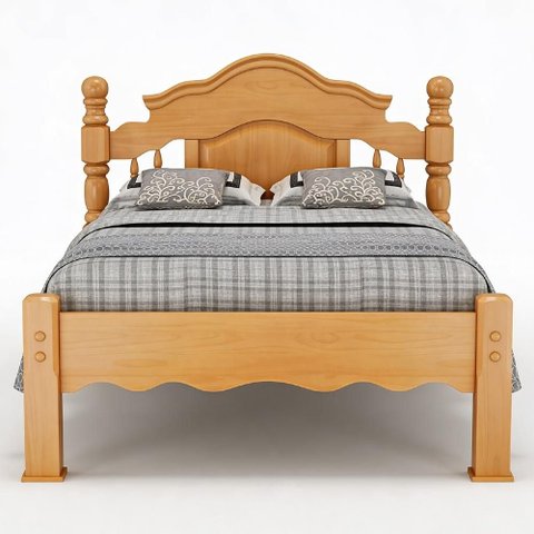 Cama Casal 140cm Madeira Maciça Torneada Andry Mel B11 - Mpozenato