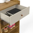 Ver imagem 4 de Sapateira Multiuso Hl com Gaveta e Assento Almofadado Cor Cumaru / Off White