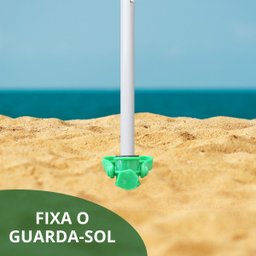 2 Suportes Guarda Sol Praia Porta Vara Pesca Furador Saca Areia 38 cm Importway Iwsasgsvd Verde - 3