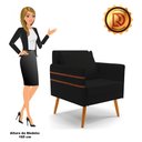 Ver mais imagens de Kit 02 Poltronas Mari Linho Preto A79 Pés Palito Castanho - D’Rossi