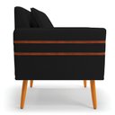 Ver imagem 5 de Kit 02 Poltronas Mari Linho Preto A79 Pés Palito Castanho - D’Rossi