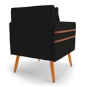 Ver imagem 6 de Kit 02 Poltronas Mari Linho Preto A79 Pés Palito Castanho - D’Rossi