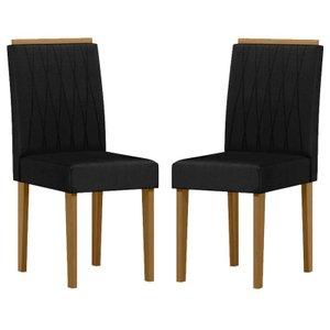 Cadeira para Mesa de Jantar Ana Kit 2 Peças Ype Veludo Preto – New Ceval