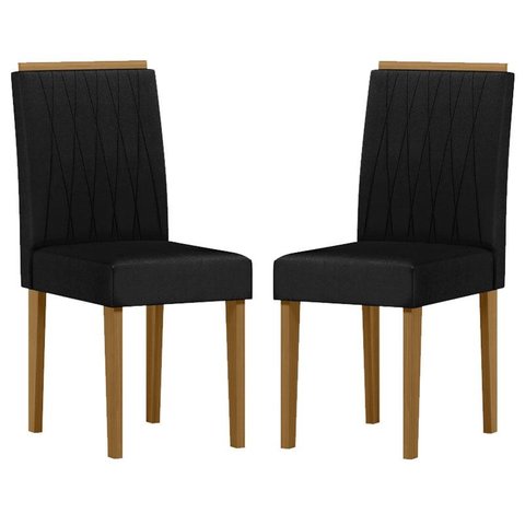 Cadeira para Mesa de Jantar Ana Kit 2 Peças Ype Veludo Preto – New Ceval