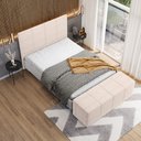 Ver imagem 2 de Cabeceira Cama Box Queen 160 cm Roma W01 Suede Bege - Lyam Decor
