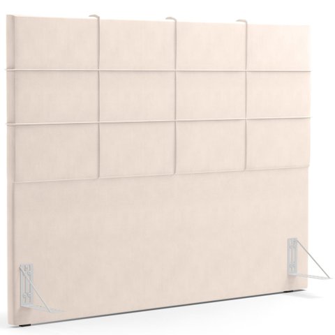 Cabeceira Cama Box Queen 160 cm Roma W01 Suede Bege - Lyam Decor