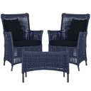 Ver imagem 1 de 2 Poltronas e 1 Mesa Igapó Alumínio Preta Corda Náutica E12 Azul