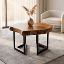 Ver imagem 2 de Mesa de Centro Orgânica Madeira Maciça Rústica 68x59cm