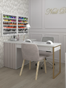 Ver imagem 2 de Mesa Nails Premium Ripado 167x117cm com Aspirador e Pé de Ferro - Branco/rosa
